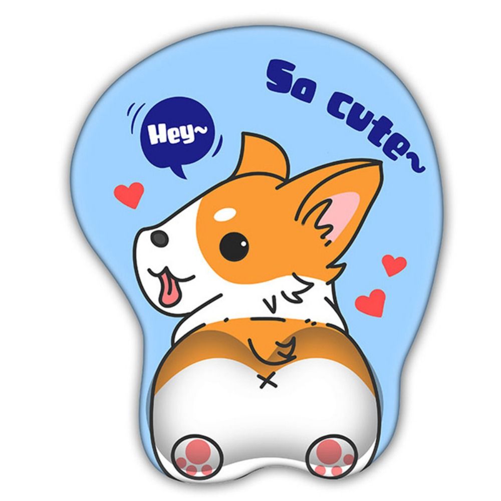 Animal Pattern Comfortable Palm Cute Corgi Mouse Pad Ergonomic Design Non Slip Silicone Wrist Guard Cute Animal Mouse Pad Gaming Setup