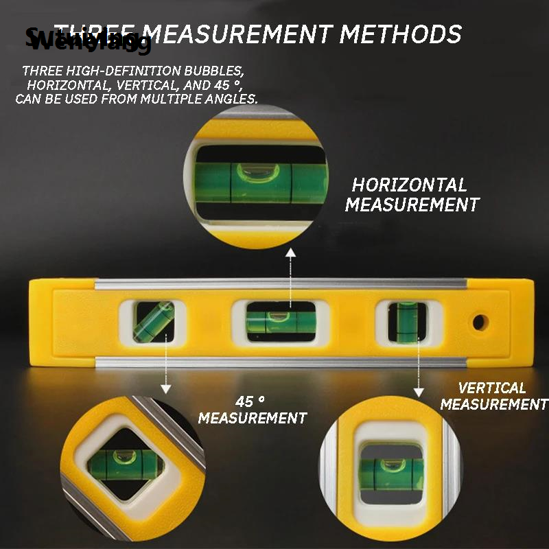 Wenefang Sutuiying 2pcs Mini Level Gauge Set Aluminum Alloy Strong Magnetic Fifty percent discount Three New Types Horizontal Bubble Levels for Precision Measurement