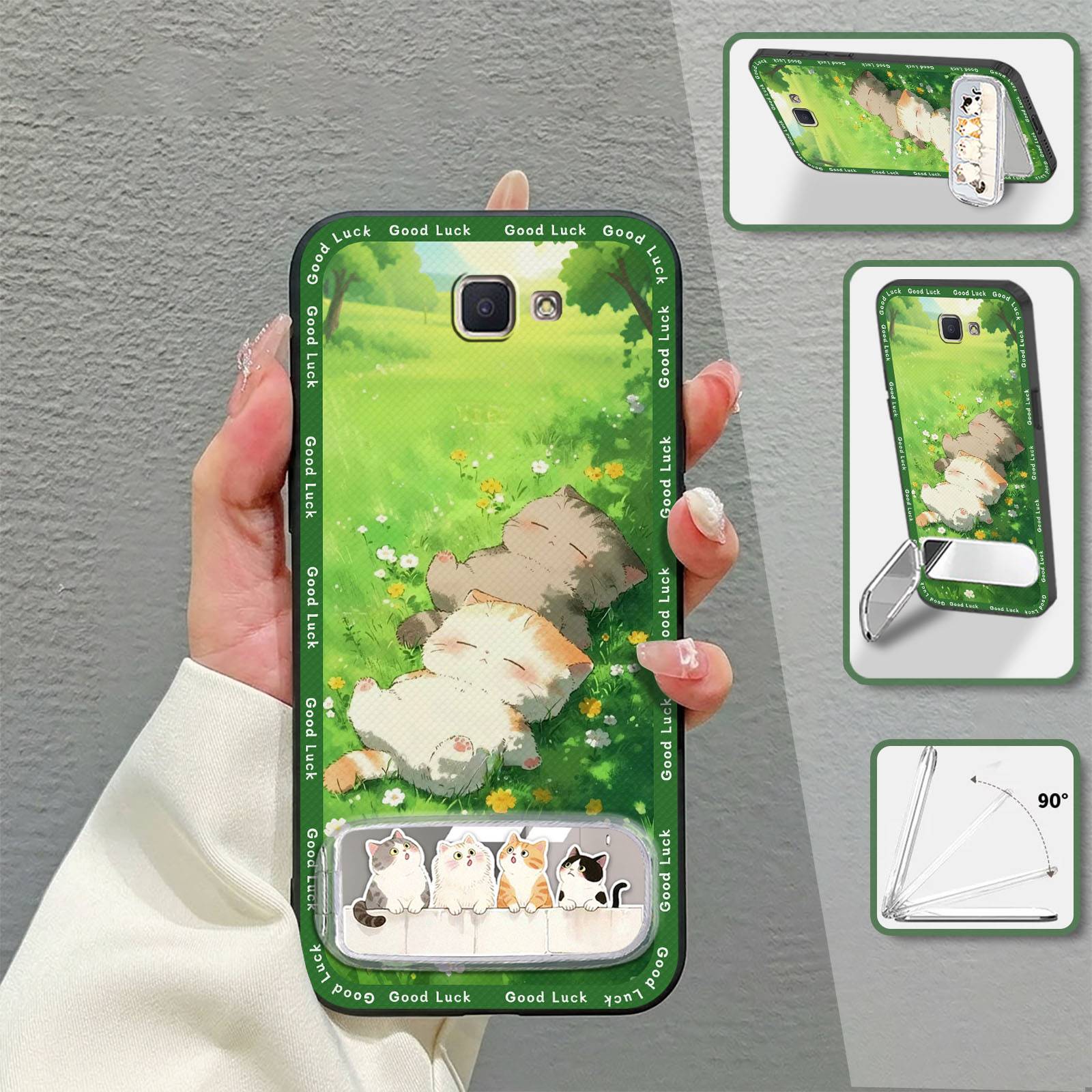 Shockproof Protective Phone Case For Samsung Galaxy J7 Prime/2/2018/ON7 2016/G610F Kickstand Phone Pouch Back Cover TPU