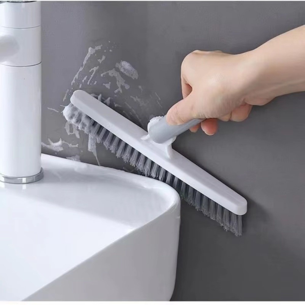 Simple 3 In Home Floor Brush Hard Bristles Rotating Head Groove Tile Cleaning Brush Long Handle No Dead Space Crevice Brush Kitchen