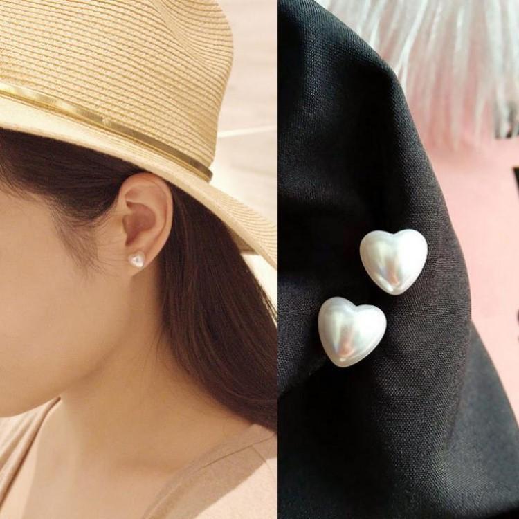 Chic Elegant Heart Shape Pearl Earrings