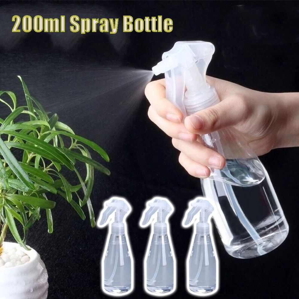 Portable 200ml Capacity Spray Bottle Plastic Cleaning Spray Garden Water Sprayer Hand Trigger Refillable Refill Bottle Travel Container