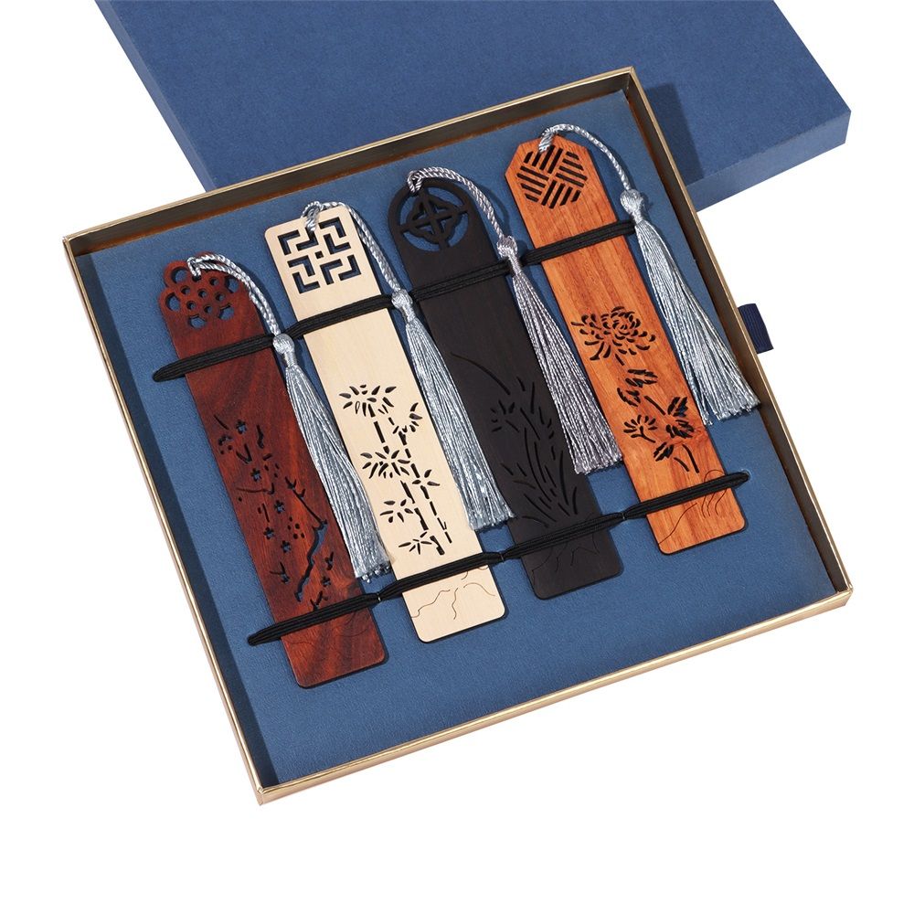 New Pagination Mark Reading Mark Tassels Vintage Bookmarks Chinese Style Natural Handmade Bookmarks Bookmark Set Carved Wooden Bookmark Wooden Bookmark