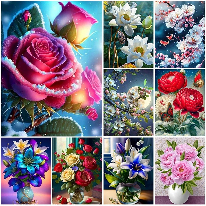 5D Diy Diamond Painting Leopard Tiger Animal Full Round Drill Picture of Rhinestones Embroidery Wall Decor Needlework