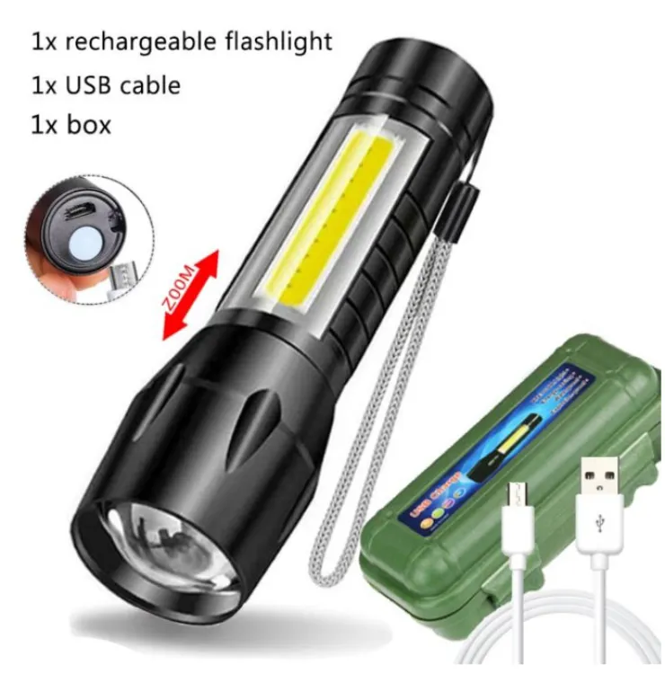 Portable Rechargeable Flashlight - XP - G Q5 Flash Light Torch Zoom LED
