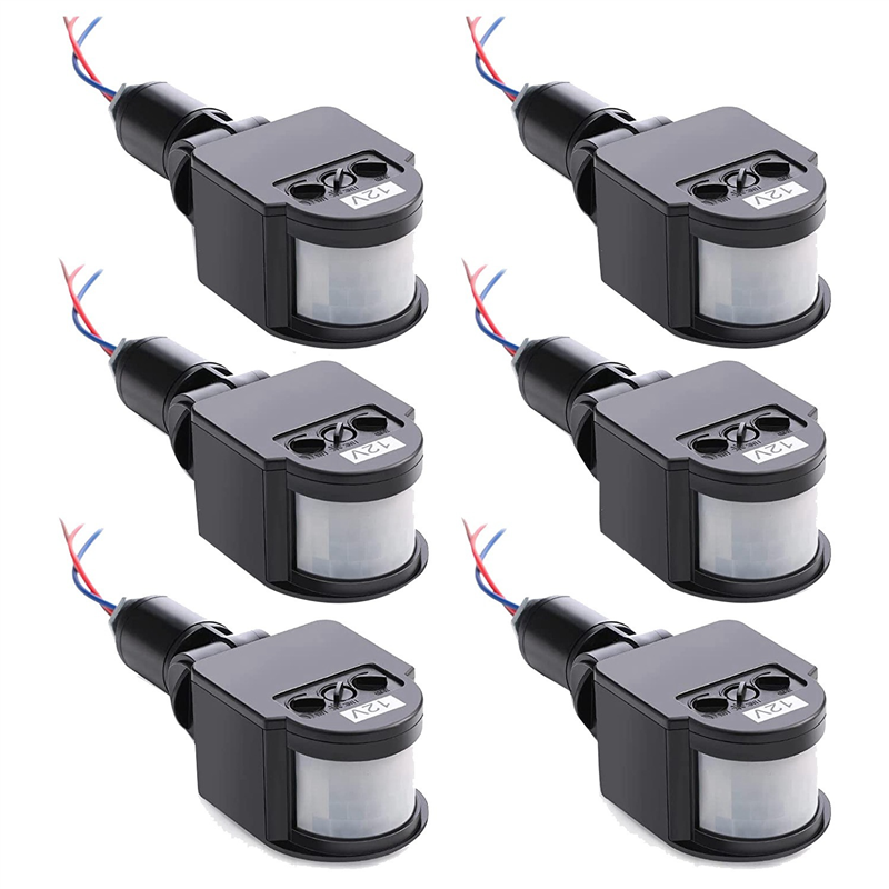 6 Pcs Black Motion Detectors Motion Sensor Light Switch Outdoor Pir Direct Current 12V Motion Sensor Pir Sensor