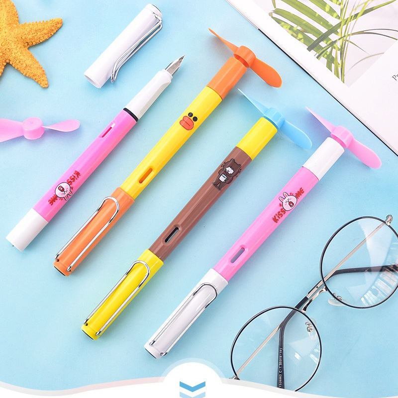 【Mega Sale】Electric Fan Direct Pen Slot Positive Writing Pen Ink Small Fresh Simple Personality Pen