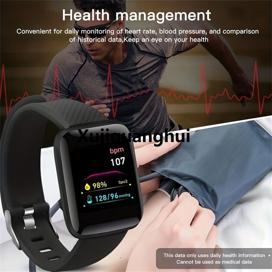 Xujiguanghui New specials Multifunction Smart Watch For Men Women Kids Message Remind Music Control Sport Step Calories D13 Smartwatch Alarm Clock 116Plus