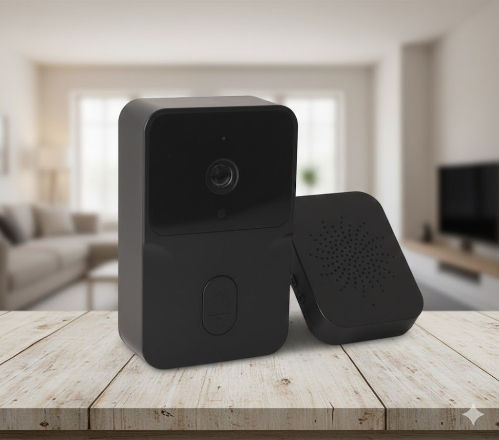 Mini Smart Video Doorbell with Cloud Storage, Night Vision, Motion Detection, Two-Way Audio, Long Battery Life, WiFi Compatibility, Smartphone Notifications & Snapshot Capture - Compact Wireless Security Doorbell Camera