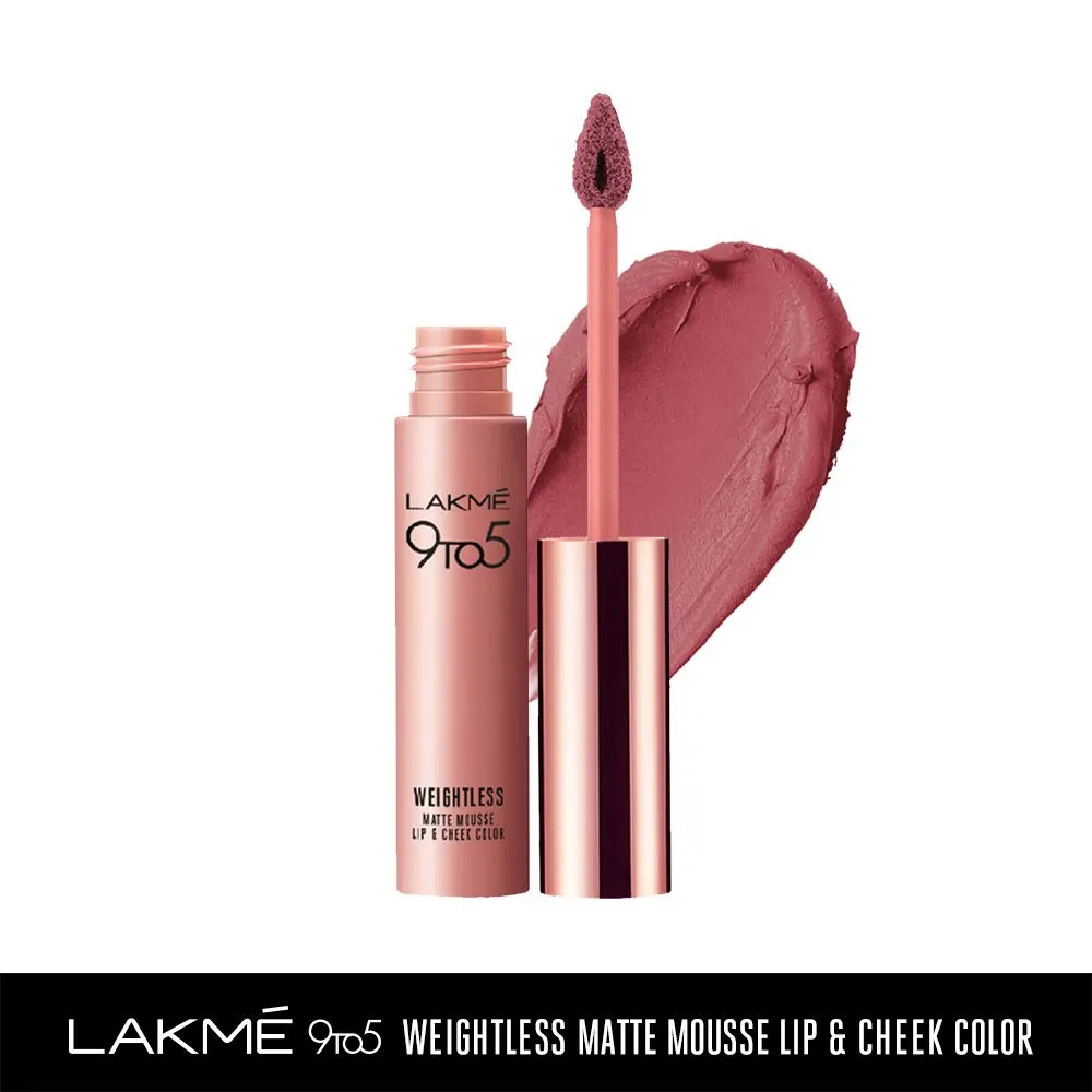 LAKME 9TO5 WEIGHTLESS MOUSSE LIP AND CHEEK COLOR Blush Velvet