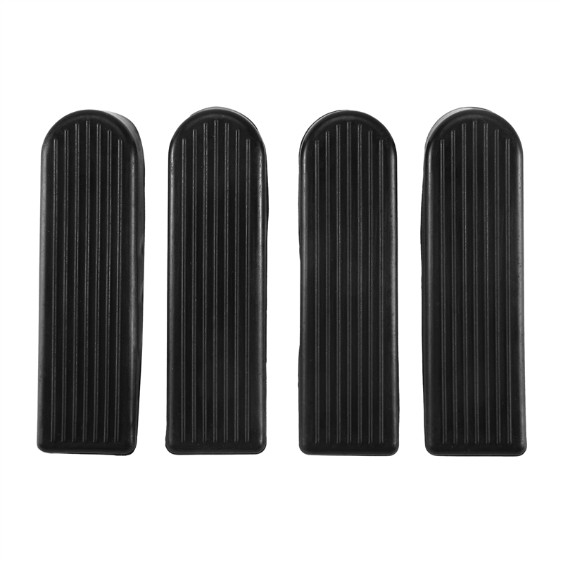 NAMUNY 4 Pack Door Stop Wedges, Rubber Non-Scratching Door Stoppers for Home and Office (Black)