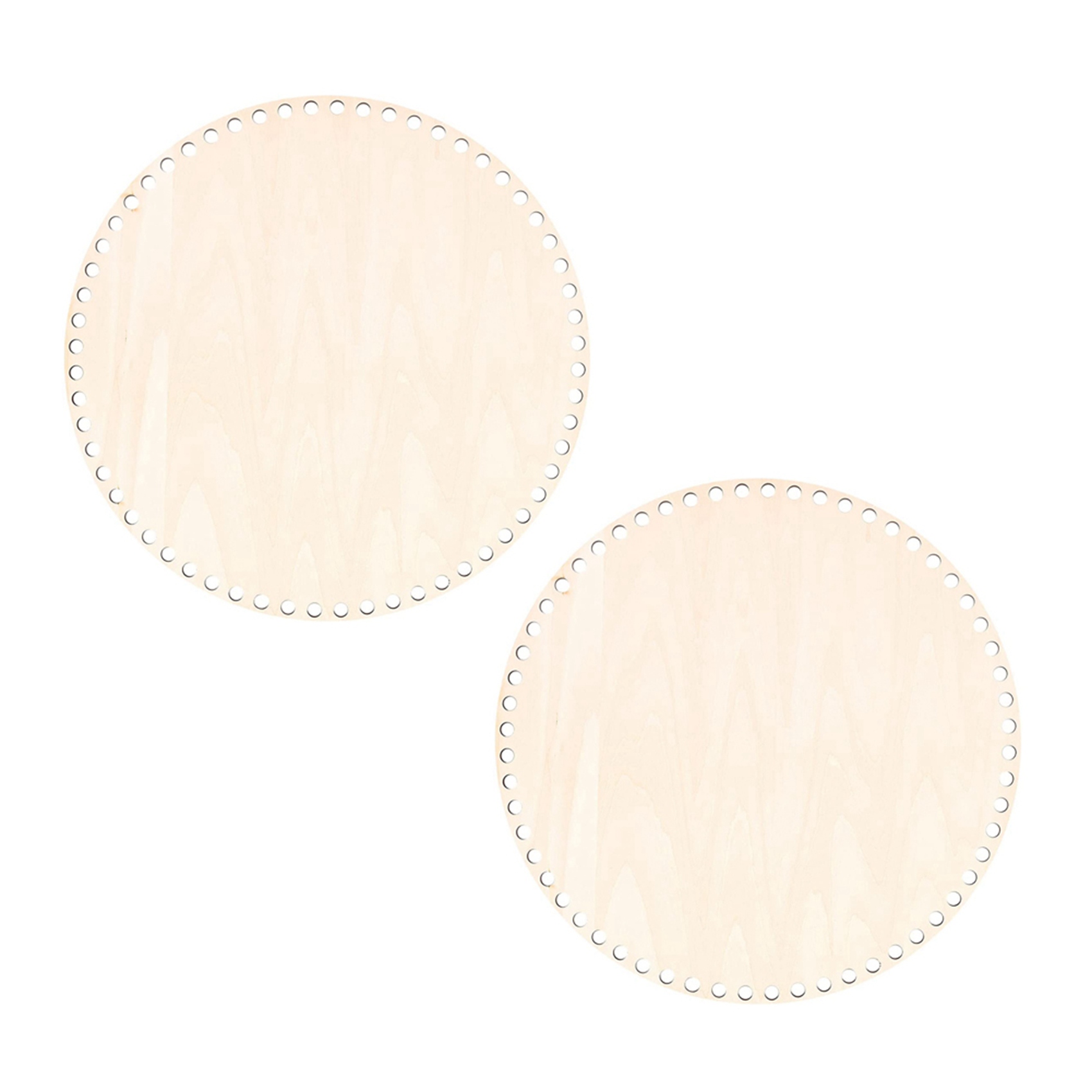 fasdaga 2X 30cm Natural Wooden Basket Bottom with Hole, Circle Blank Wood Base for DIY Knitting Crochet Bag Bottom Shaper Craft