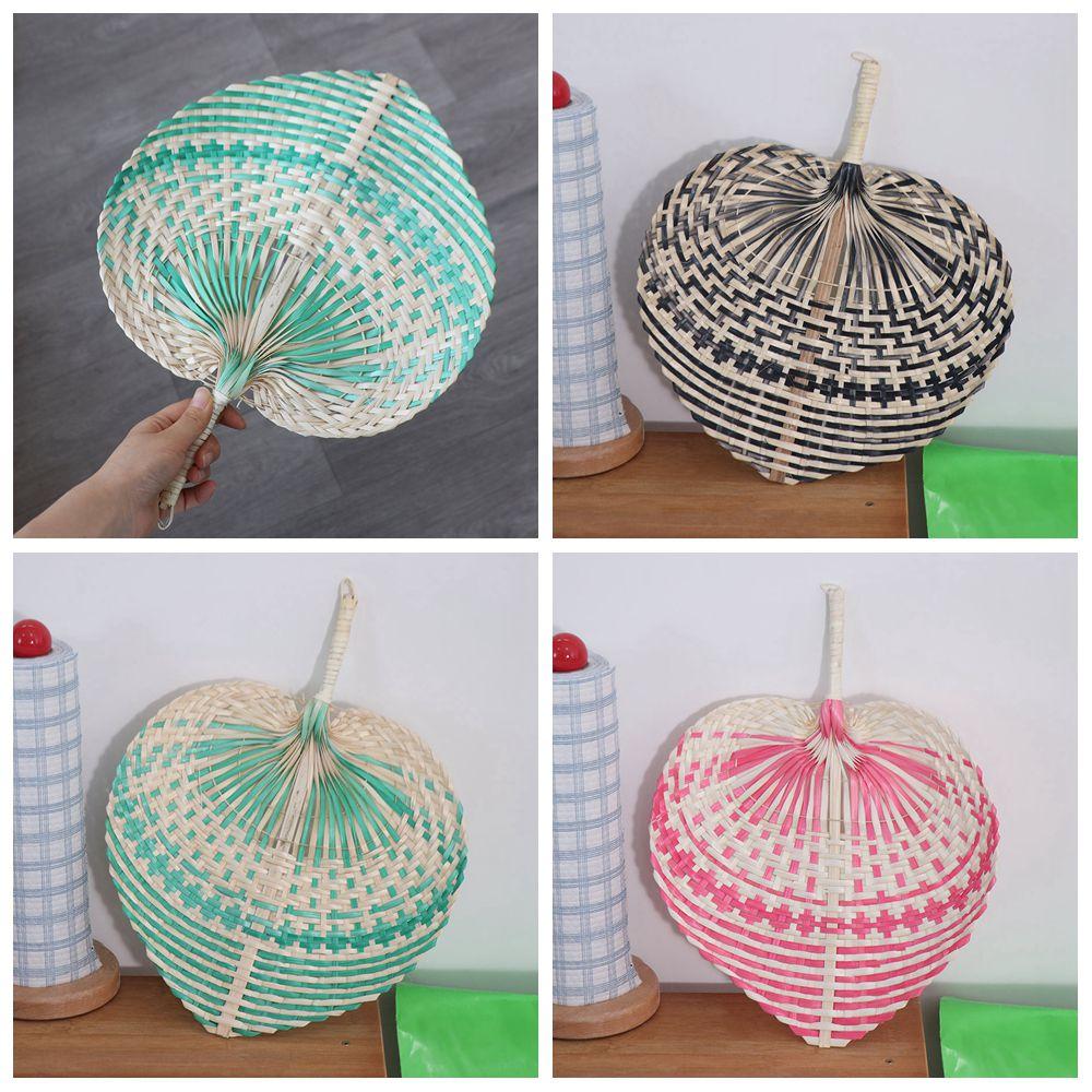 Art Craft Handmade Fan Bamboo Natural Straw Woven Fans Ethnic Style Chinese Style Hand Fan Bedroom