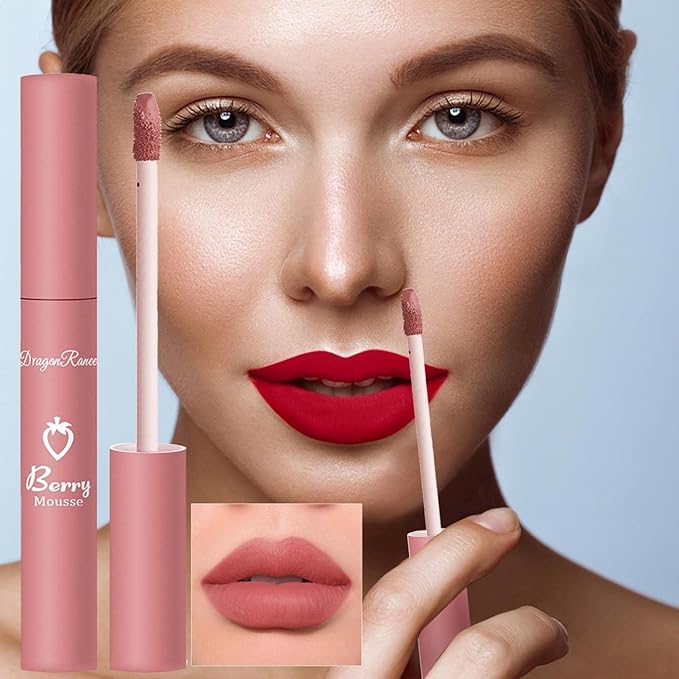 1 Piece DRAGON RANEE 12 Color Liquid Lipstick Set - Velvet Matte Glass Lip Glaze | Long-Lasting Air Light Lip Gloss By Lianbeida