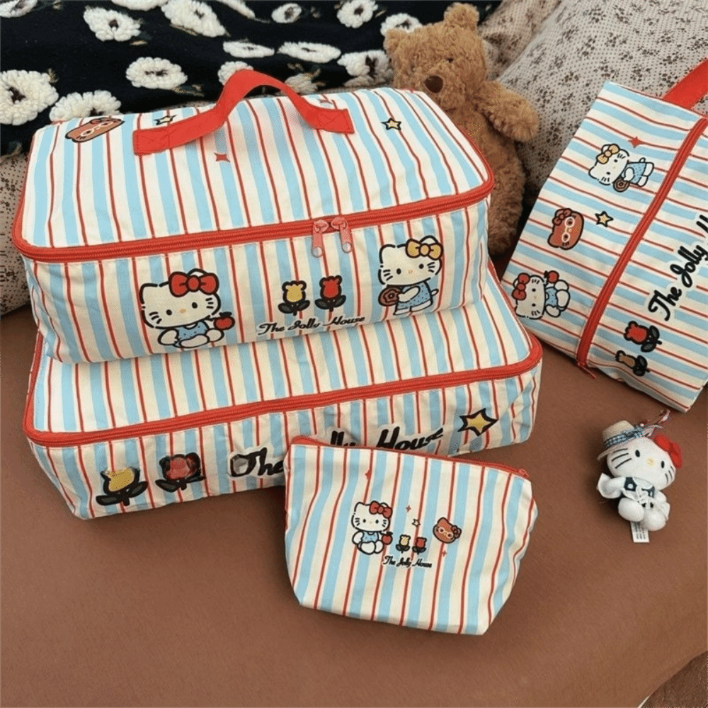 Cute Sanrio Hello Kitty Travel Organizer Portable Lightweight Storage Bags Multifunctional Storage Organizer Bag Clothes Storage