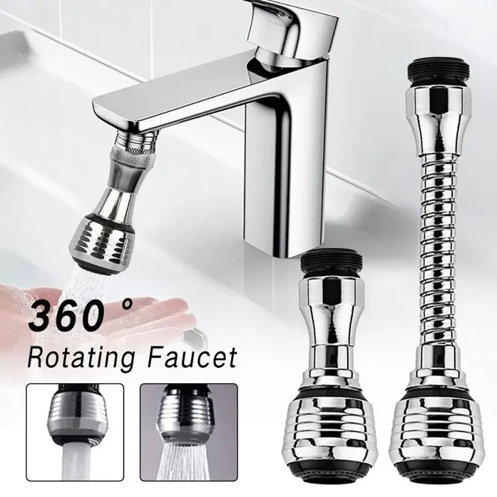 1Set Durable Booster Nozzle Extender 360 Degree Faucet Water Saver Anti Splash Head Rotating Bubbler Universal Dual Mode Filter Nozzle