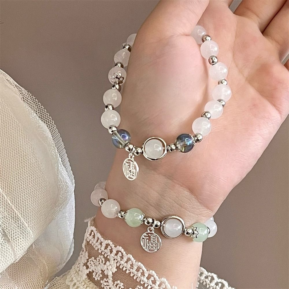 Jewelry Accessories Style White Moonlight Bracelet Light Fashion Blue Moonlight Bell Bracelet Niche Design Imitation Beaded Beaded Hand Chain Women