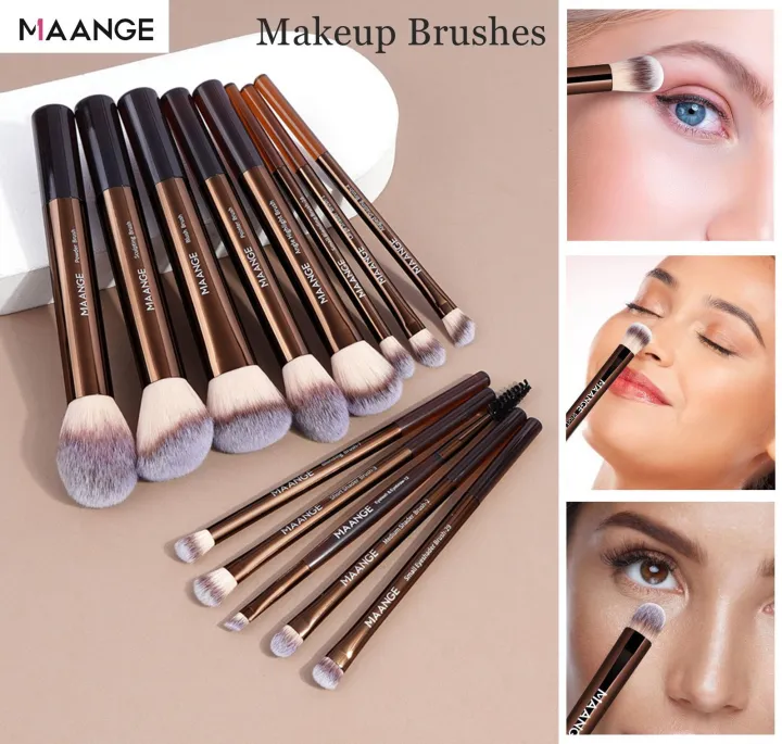MAANGE 13pcs Premium Professional Makeup Brushes Set With Aluminum Grip MAG52037K