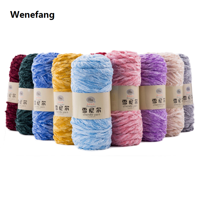 Wenefang DIY 100% Polyester Velvet Yarn Amigurumi Accessories Dolphin Baby Luxury Plush Yarn Soft Chenille Yarn for Knitting 1 Skein 100g 130M