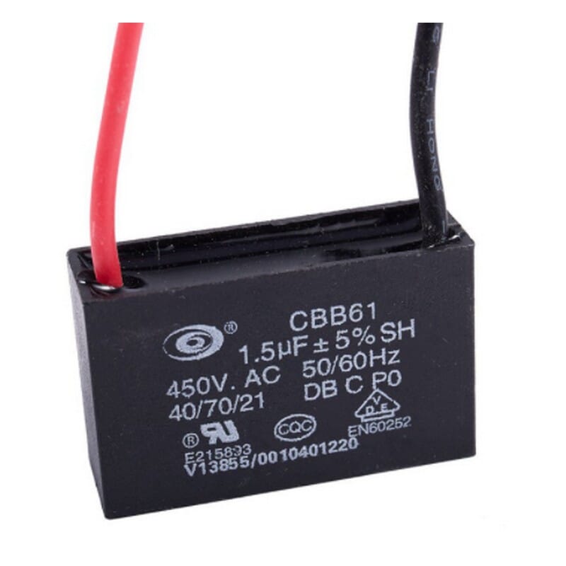 Fan Capacitor 450V 1.5uF 50/60Hz Fan Motor Run Capacitor CBB61