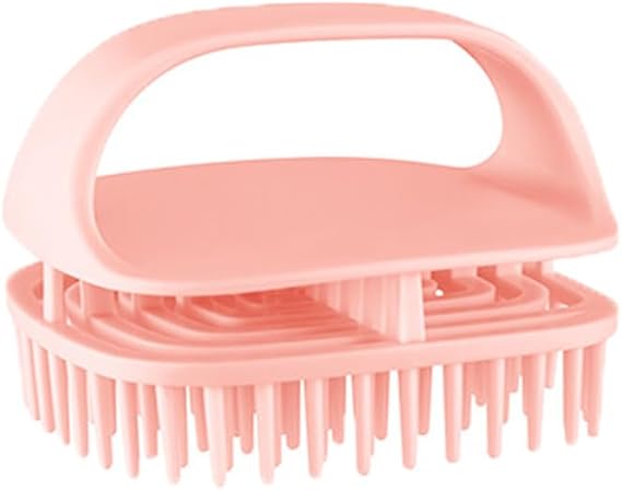 Silicone Home Shampoo Brush Clean Scalp Massage Brush Dry and Wet Handheld Scrunching Shampoo Comb Scalp Massager Shampoo Brush, Wet and Dry Manual Scalp Care Head Brush