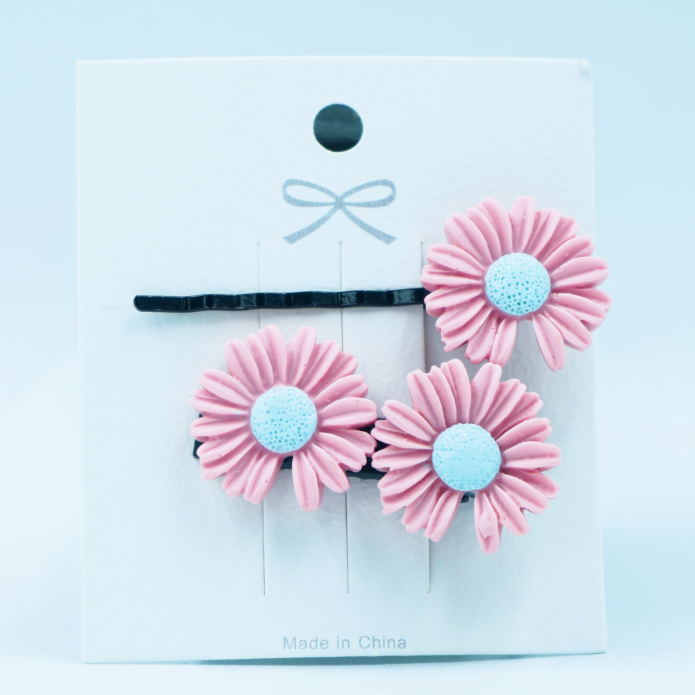 Buy Pink Hair Clips | Kids Collection | Flower Design | 3 pcs in 1 packet | B21