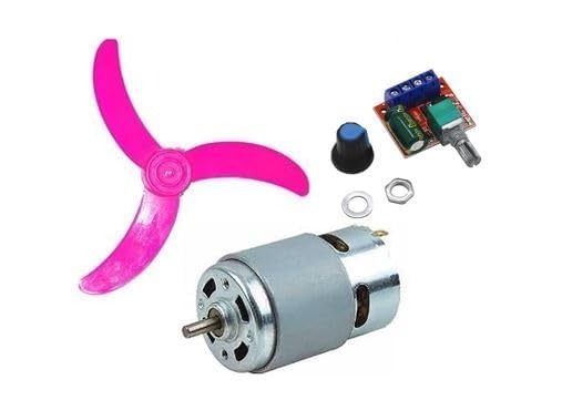 775-DC 12V-24V High Speed Metal Large Torque Small DC Motor & 12 inch 3 Blade Fan With Mini PWM DC Motor Controller Adjustable Speed Controller