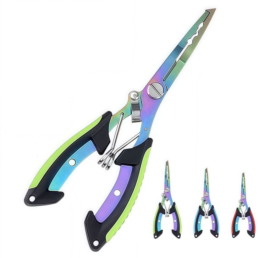 Portable Multifunctional Fishing Needle Nose Pliers Lock Design Pocket Design Fishing Pliers Lightweight Stainless Steel Lure Pliers Fishing and Fish Control
