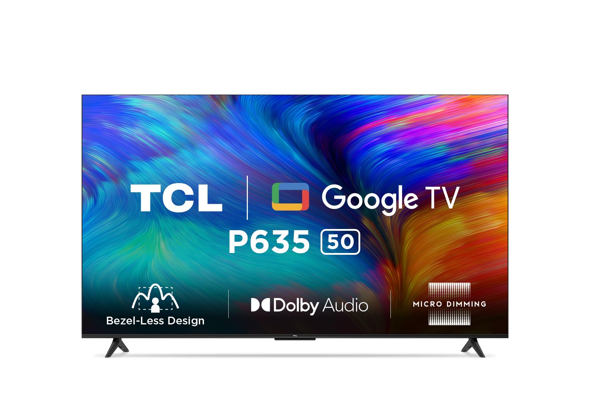 TCL 50 inches Bezel-Less Series 4K Ultra HD Smart LED Google TV 50P635 (Black)