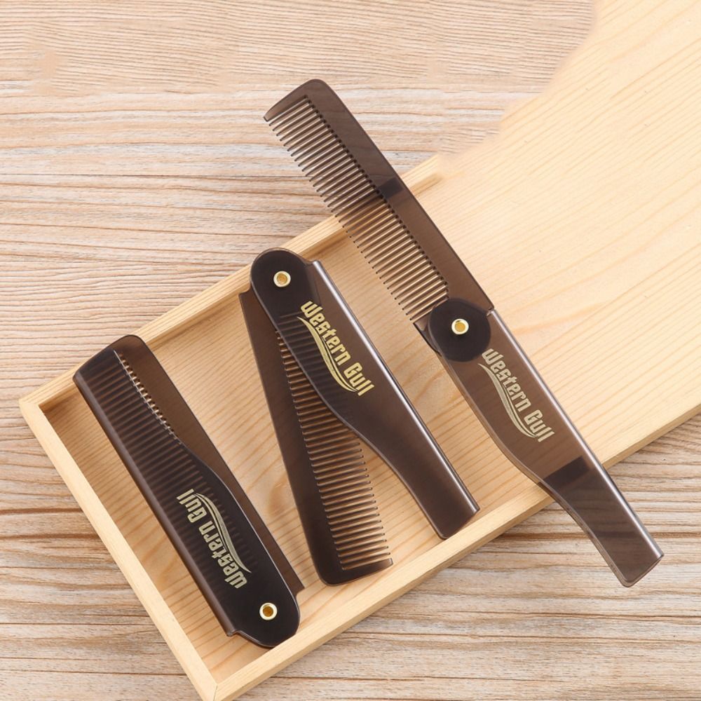 Portable Foldable Folding Pocket Comb Lightweight Translucent Beard Comb Durable Hair Combs