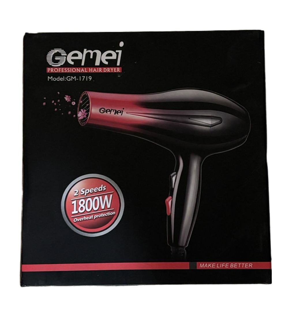GEMEI GM1719 Professional Hair Dryer for Salon 2 Speed Hair Dryer
