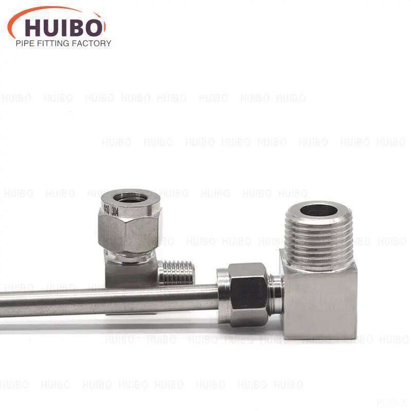 1pc to Male Thread 6 8 10 12mm 1/8 1/4 3/8 1/2 304 SS Stainless Steel Elbow Double Ferrule Tube Pipe Fittings Connector