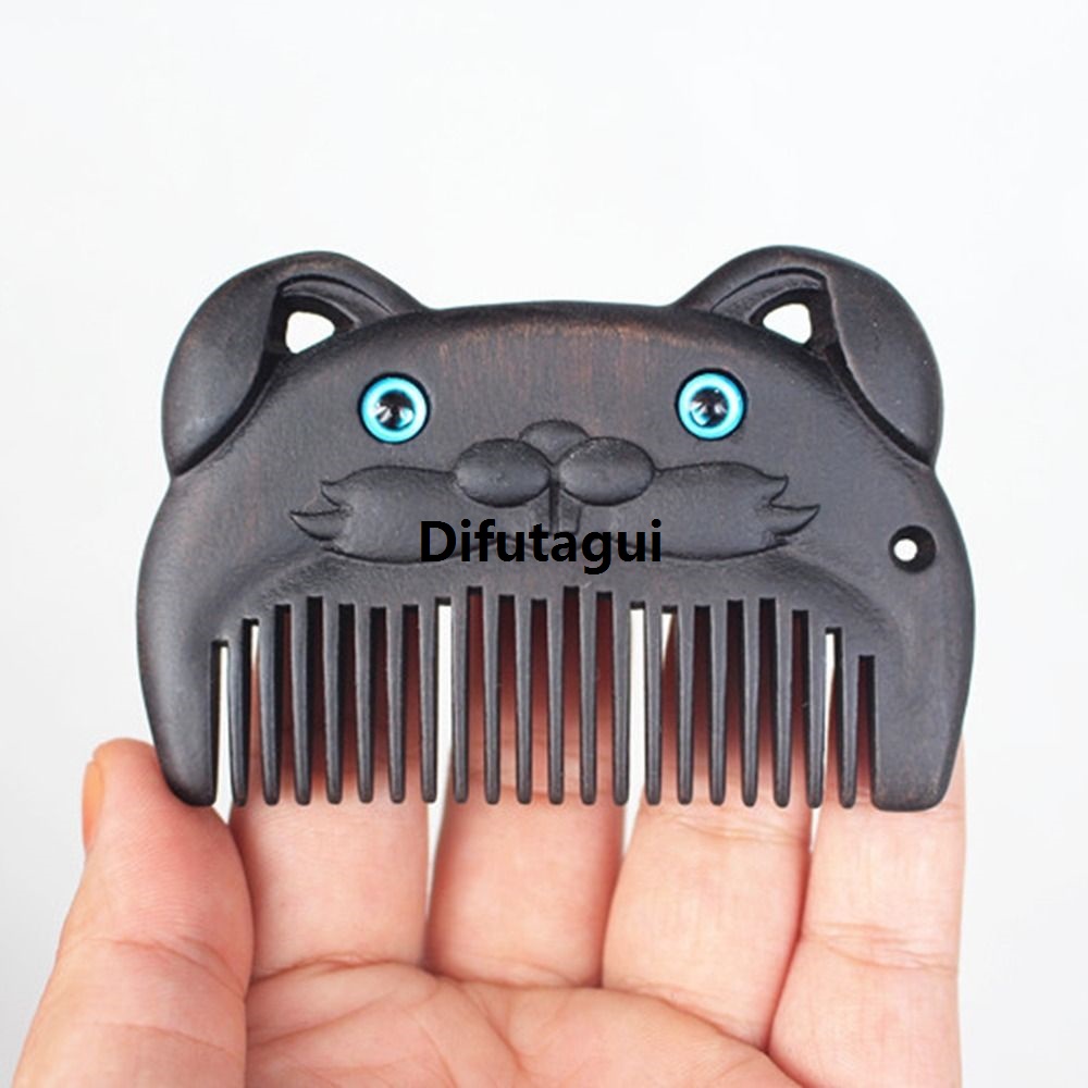 Difutagui Hair comb styling hairstyling hairdressing comb chinese brush engraving ebony anti-static hair care tools beard zodiac sign knotting fine tooth comb massage comb pocket comb wooden