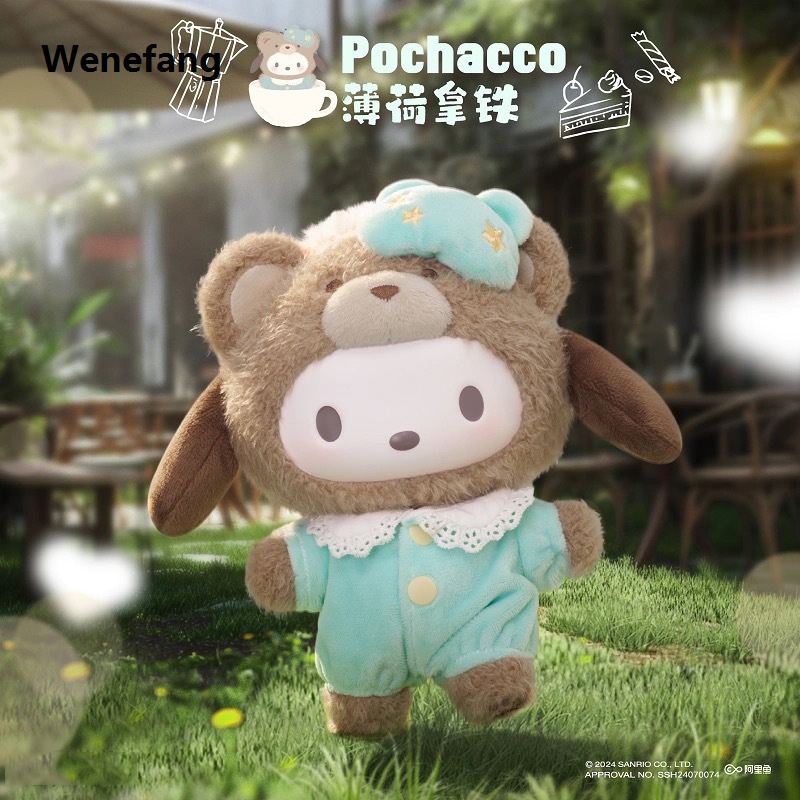 Wenefang Miniso Original Blind Box Sanrio Family Latte Baby Vinyl Plush Luxury Doll Mystery Box Pendant Cinnamoroll Kuromi Hello Kitty Doll