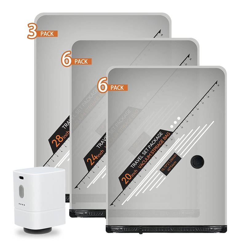 Rechargeable Wireless Pump Travel Storage Bags Set Vacuum Compression Packing Seal