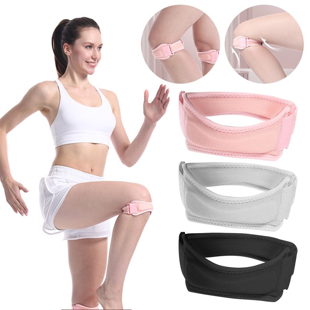 1Pcs New Comfortable Sports Knee Brace Anti-slip Black Shock Absorber Patellar Support Fitness Protective Belt for Basketball Cycling Running