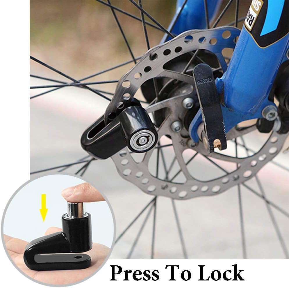 Disc Brake Lock, Anti-theft Bicycle Motorcycle Scooter Heavy Duty Steel Lock for Brake Wheel Disc (Black)