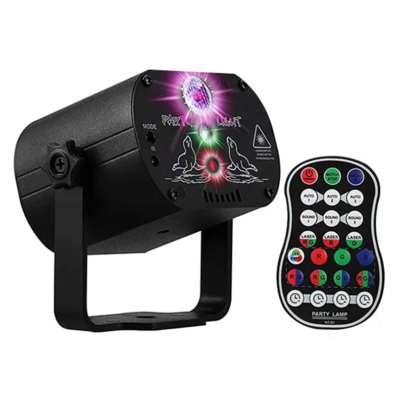 7 Color LED DJ Disco Laser Sound Strobe Projector For Christmas Halloween Deorations A