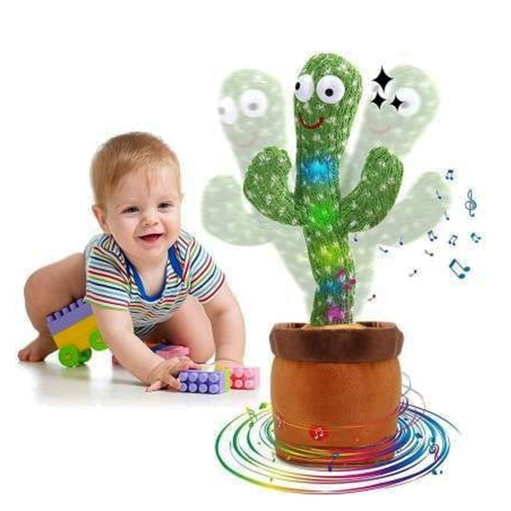 Dancing Cactus Plush Talking Toy With Light Funny Singing Electronic Recording Function