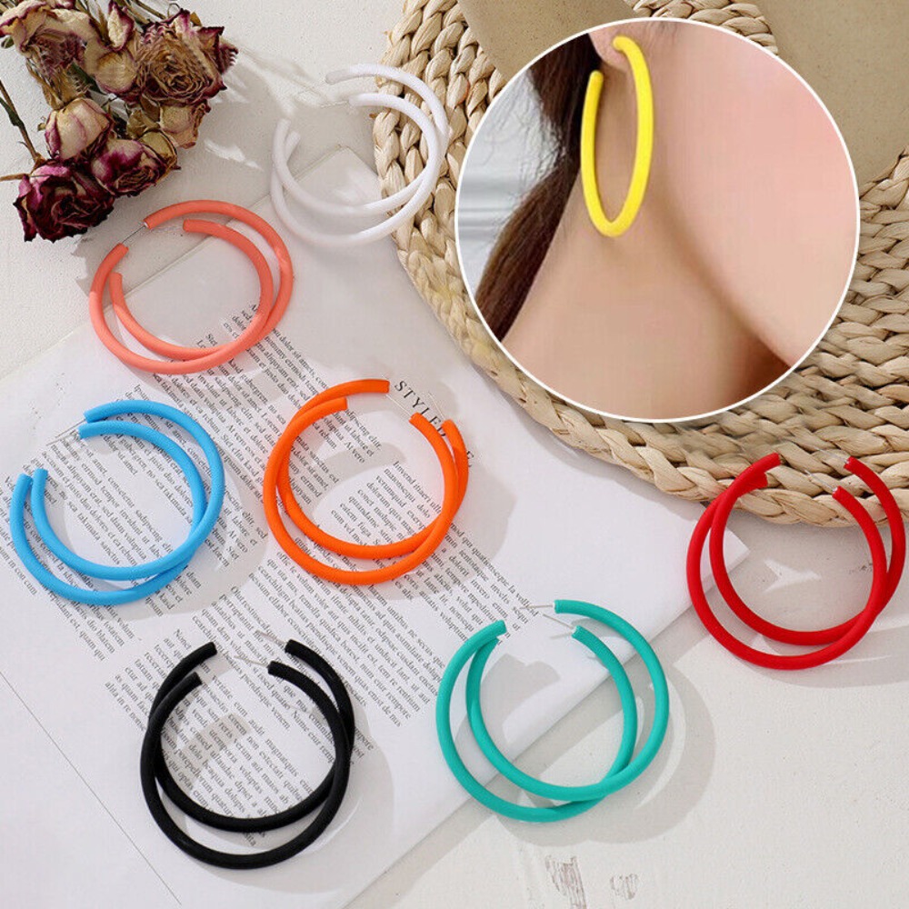 1 pair Funny Acrylic Circular Earrings Round Circle Ear Jewelry Jewelry Acrylic Earrings Gift