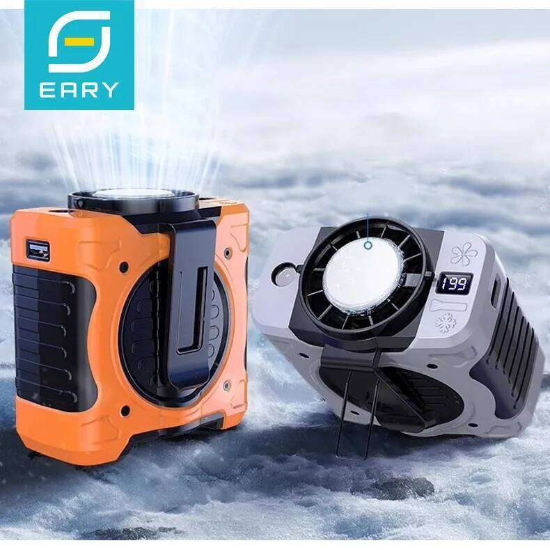 Eary Portable Waist Clip Rechargeable 199 Speeds Hands-Free Neck Hanging Fans With Level 3 lighting Personal Air Cooling Fan