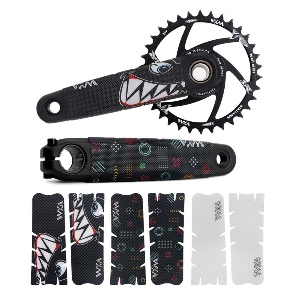 Durable Multicolor Bicycle Crank Protective Sticker PVC Soft Film Crankset Decorative Decals Waterproof No-fade Bike Protector Stickers Bike Accessories