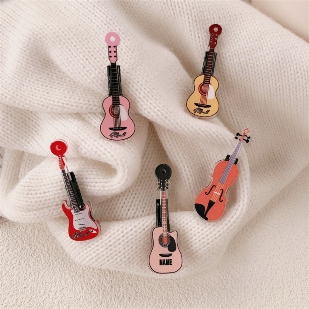 Mini Sweet Violin Hairclip Guitar Hair Clip Hair Accessories Side Clip Musical Instrument Hair Clip Girls