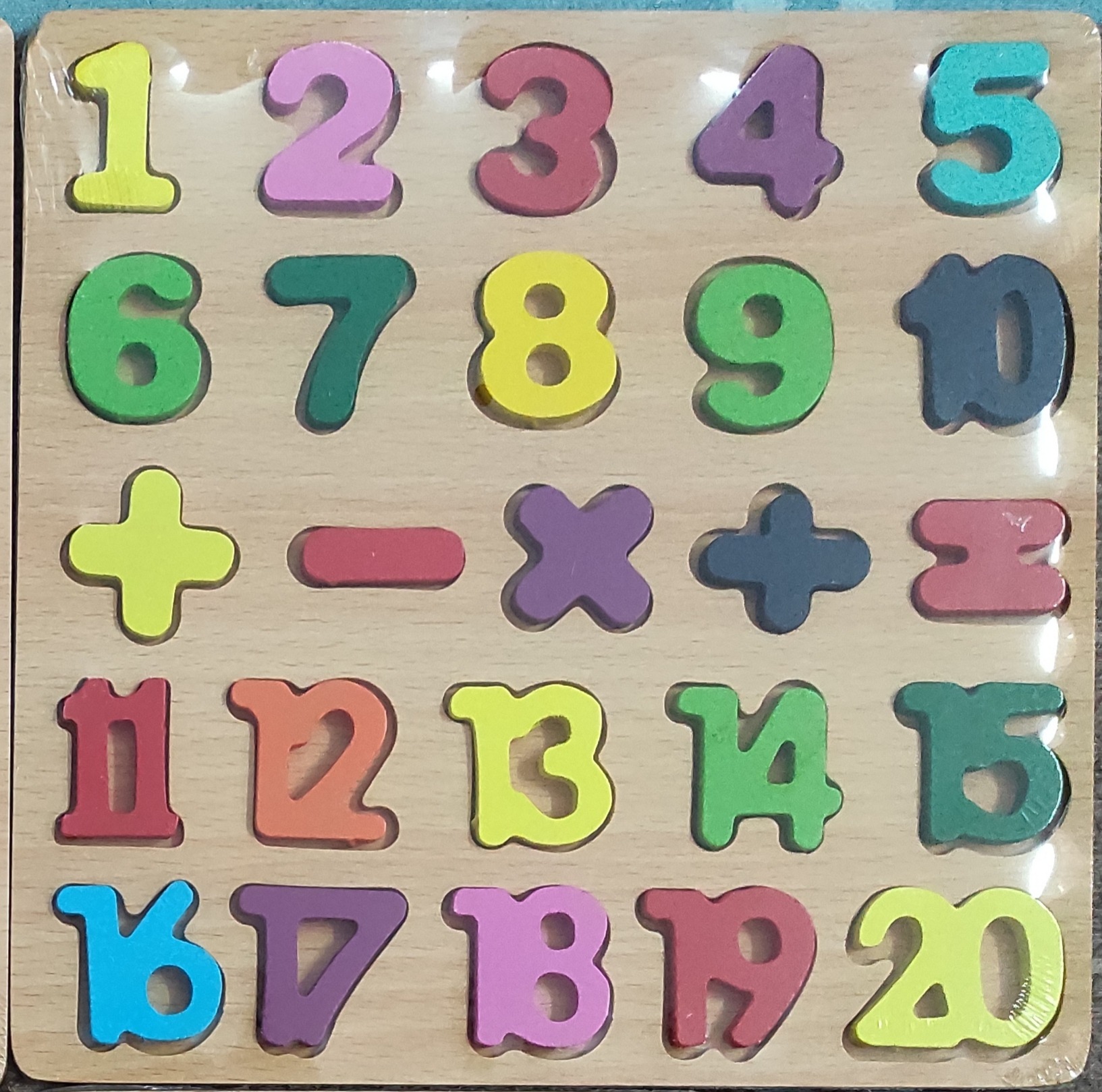 Wooden Multicolor Puzzle Capital/Small Alphabets, Numbers and Shapes 20*20CM