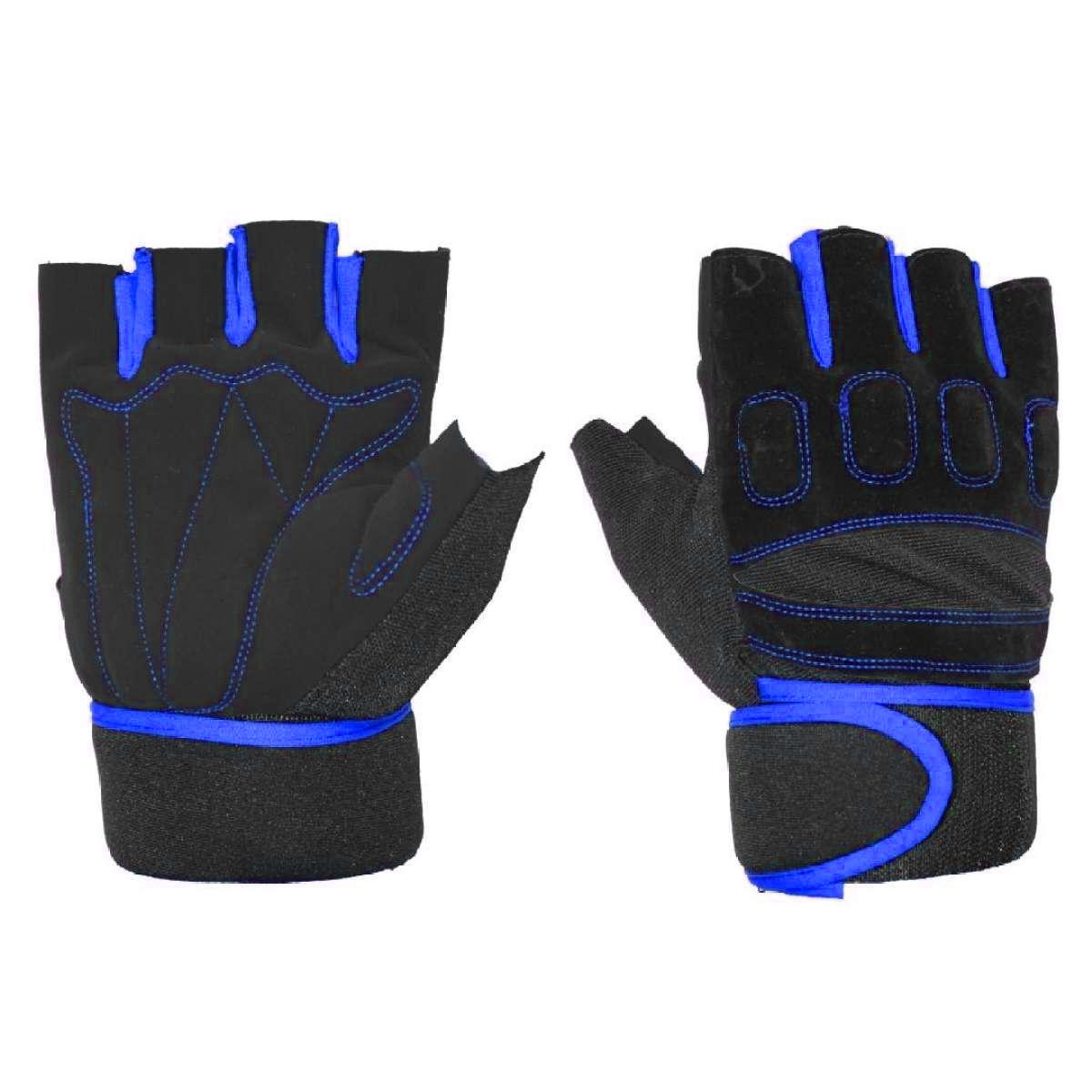 Blue Half Gym Gloves