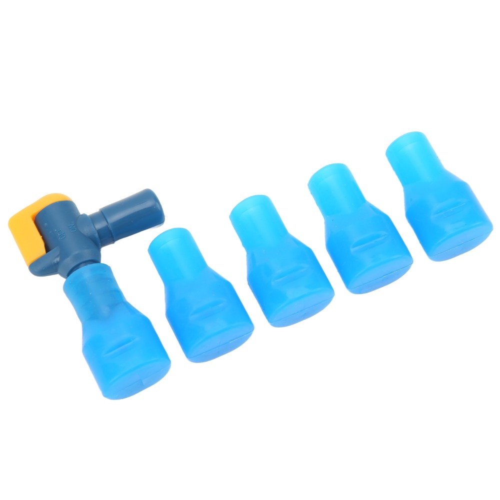 6PCS Durable Silicone Bite Valve Replacement Lightweight Blue Water Bladder Mouthpieces with 2 Bent Shutoff Valve Hydration Pack Mouthpieces Replacement Supplies