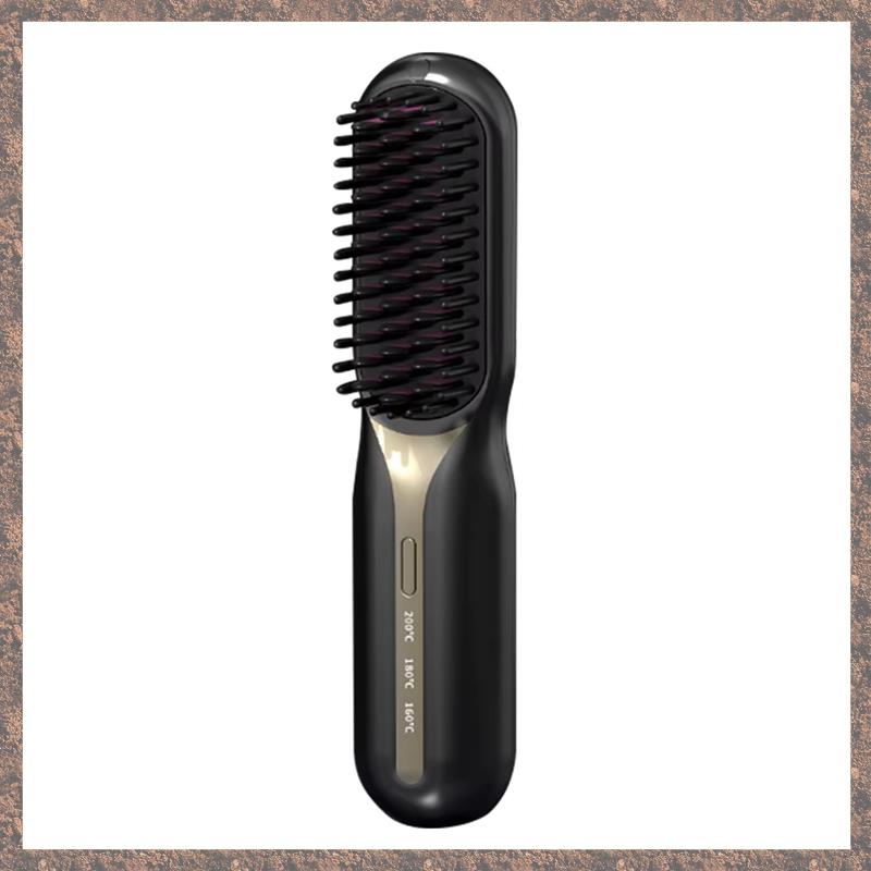 Electric Hot Comb Hair Straightener - Fast Heating, Portable, Anti-Scald, Ideal for Travel, Beard & Hair Styling A