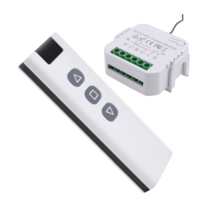 Tuya Smart Life WiFi 433Mhz Blind Curtain Switch with RF Remote for Electric Roller Shutter Control, 1RC 1RE