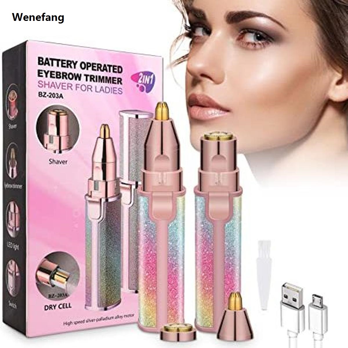 Wenefang Facial Rechargeable Battery Hair Remover Mini Electric Epilator 2025 New Lipstick Shape Lady Hair Remover 2 IN 1 - CF-001B