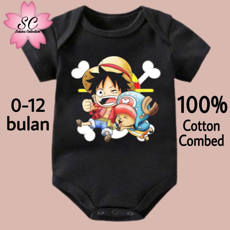 Sc T-Shirt baby Clothes jumper baby kids Short Anime ONE PIECE Monkey D Luffy Chopper logo Writing Age 0 1 2 3 4 5 6 7 8 9 10 11 12 Months To 1 Year Old Cool jumpsuit babysuit romp